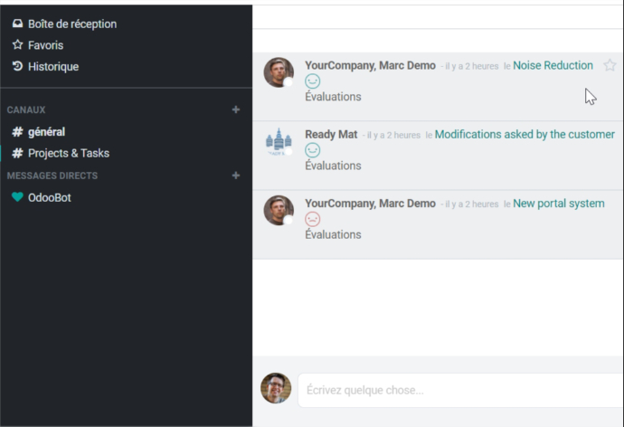  messagerie en temps réel Odoo